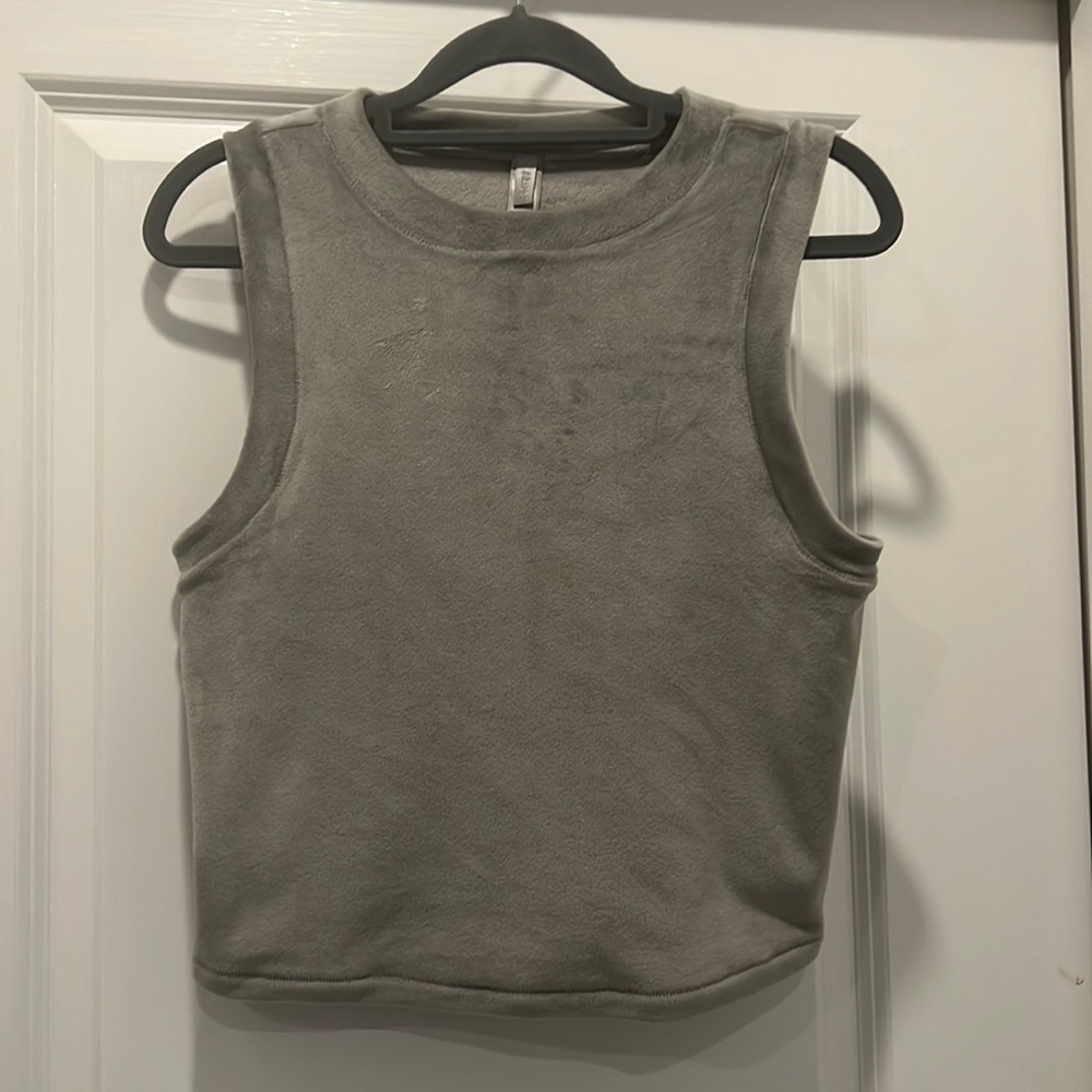 SKIMS Velour Crop Tank Grey/Silver Size Large